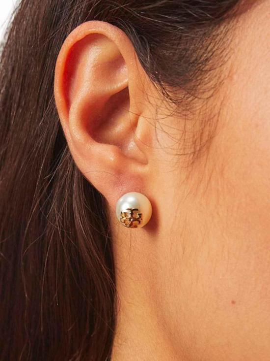 26SS 토리버치 크리스탈 펄 스튜디오 이어링 11165514110 Cream - TORY BURCH