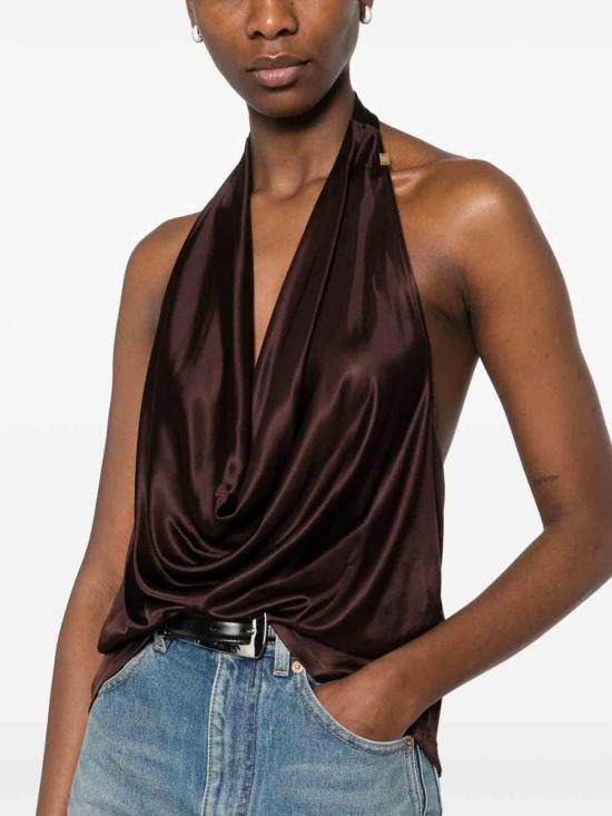 26SS 엘리자베타프랜치 민소매 티셔츠 CN00861E2644 Brown - ELISABETTA FRANCHI