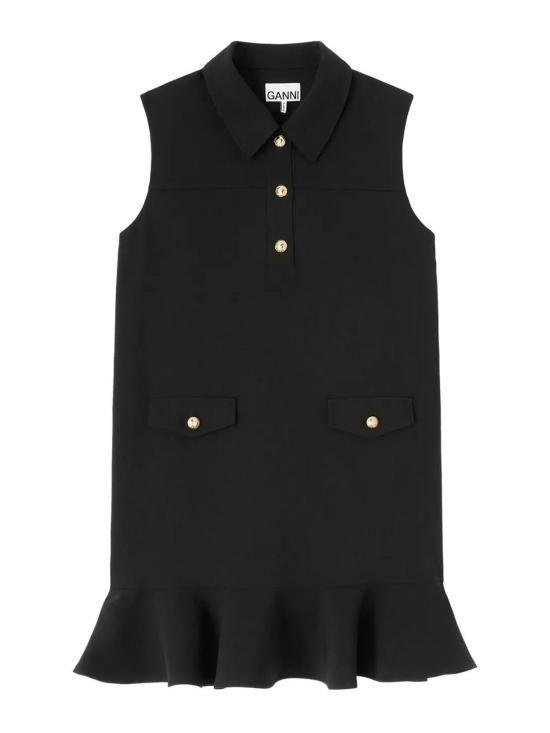 26SS 가니 트윌 수팅 미니 드레스 A1030135099 Black