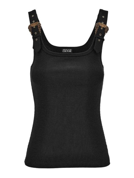 26SS 베르사체 민소매 티셔츠 80HAM619J0198899 Black