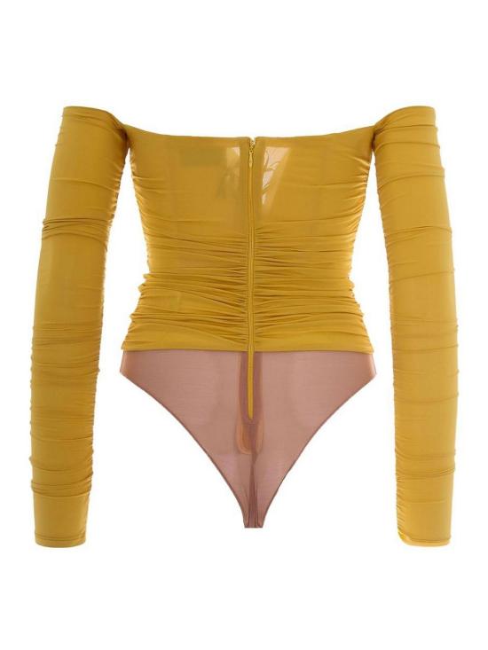 26SS 엘리자베타프랜치 바디수트 티셔츠 BO01561E2EV4 Yellow - ELISABETTA FRANCHI
