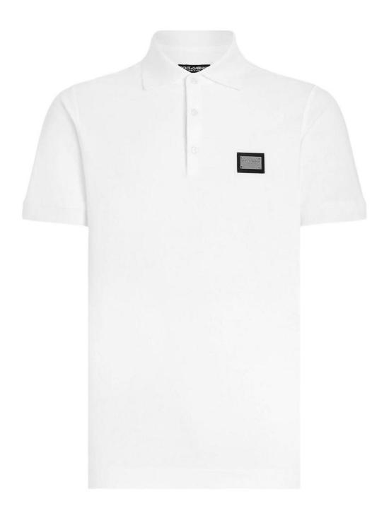 26SS 돌체앤가바나 브랜디드 태그 코튼 피케 폴로 셔츠 G8PL4TG7P1DW0800 White