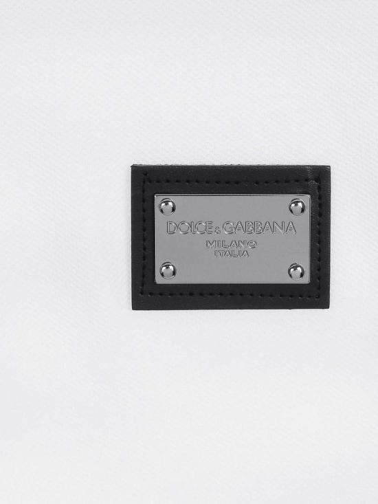 26SS 돌체앤가바나 브랜디드 태그 코튼 피케 폴로 셔츠 G8PL4TG7P1DW0800 White - DOLCE & GABBANA