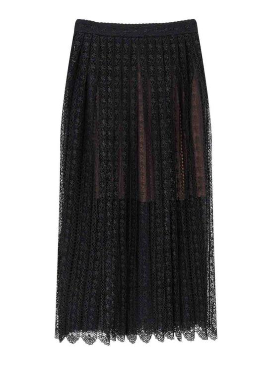 26SS 셀프 포트레이트 미디 스커트 RS26172MSKB Black - SELF PORTRAIT