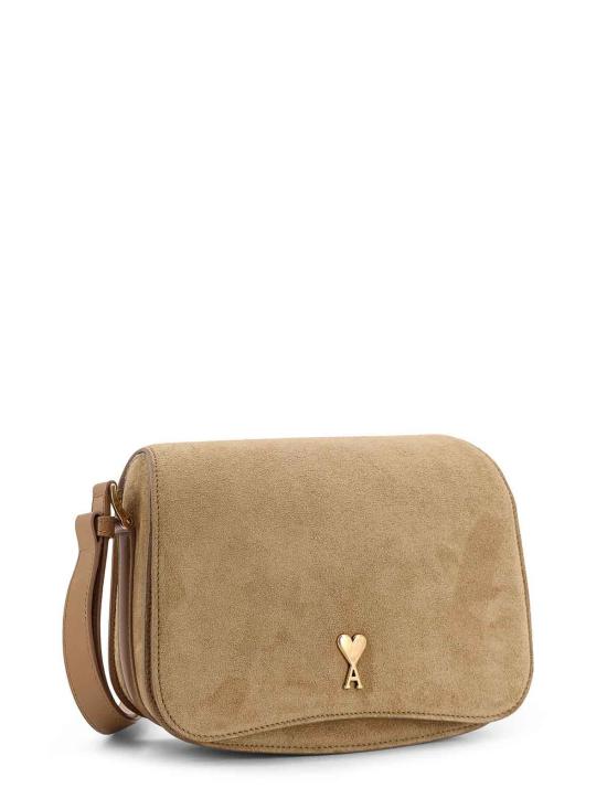 26SS 아미 스몰 하트 로고 글레이즈드 레더 파리 백 ULL717AL0166A086 Brown - AMI