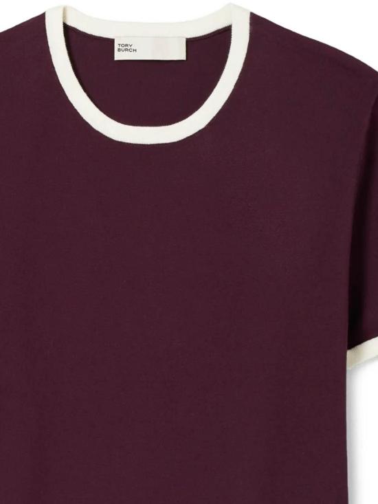 26SS 토리버치 반팔 티셔츠 179228601 Dark Red - TORY BURCH