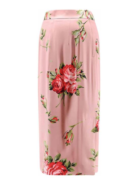 26SS 돌체앤가바나 로즈 부케 프린트 스트레이트 스커트 F4CS8TFSA8QHF5ZN Pink - DOLCE & GABBANA