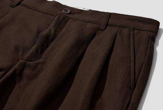 26SS 노스프로젝트 스트레이트 팬츠 헤스터 릴랙스드 코튼 린넨 트윌 플리츠 팬츠 N25-0485 브라운 - NORSE PROJECTS