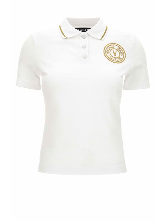 26SS 베르사체 폴로 티셔츠 80HAGT02 CJ01T G03 WHITE GOLD DOM