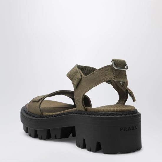 26SS 프라다 캔버스 샌들 1X466O055010 Green - PRADA