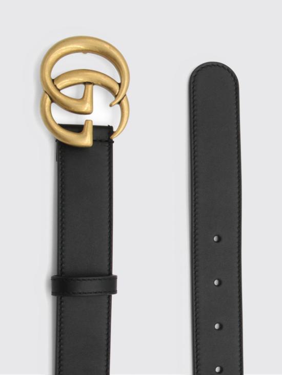 26SS 구찌 GG 마몽 씬 벨트 414516AP00T 1000 Black - GUCCI