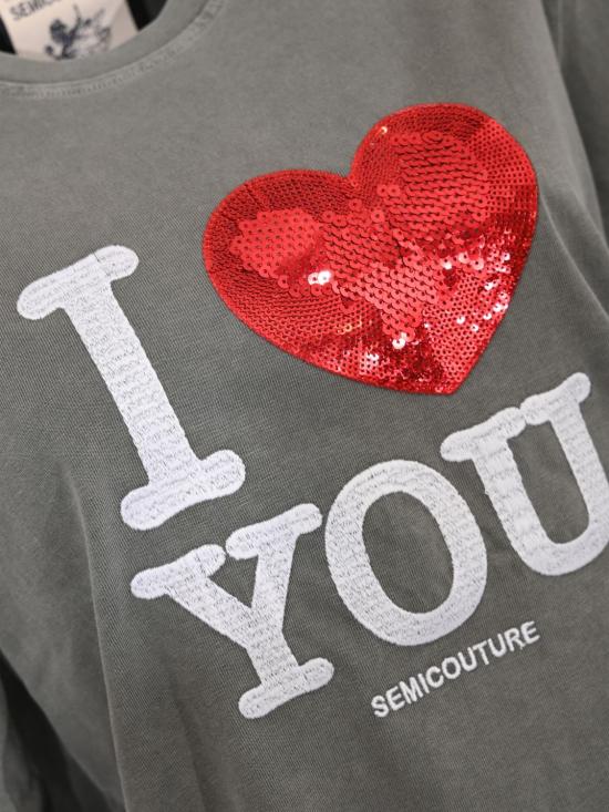 26SS 세미쿠튀르 반팔 티셔츠 Y6SJ07 Y220 Grey - SEMI-COUTURE