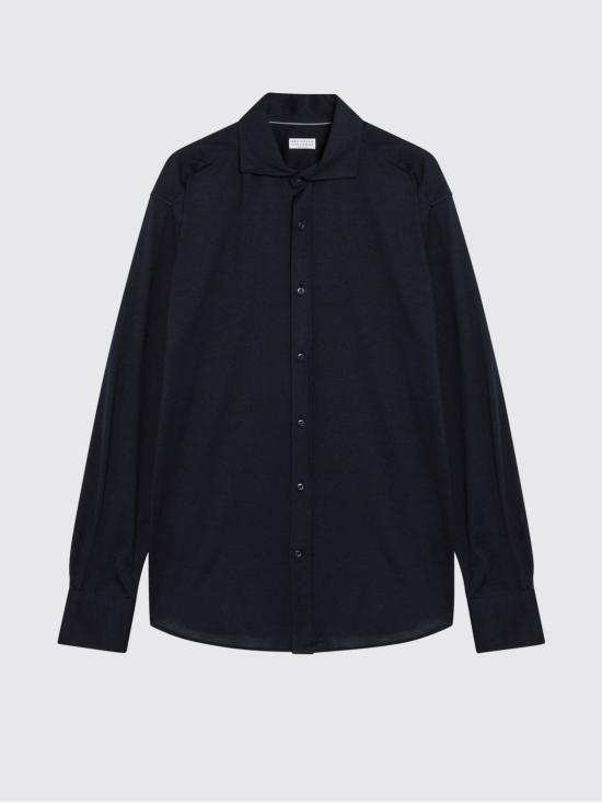 26SS 브루넬로 쿠치넬리 프렌치 칼라 셔츠 MD8216686 C4425 Blue - BRUNELLO CUCINELLI