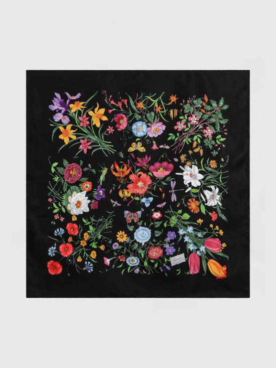 26SS 구찌 프린티드 실크 트윌 까레 8234863G001 1060 Black