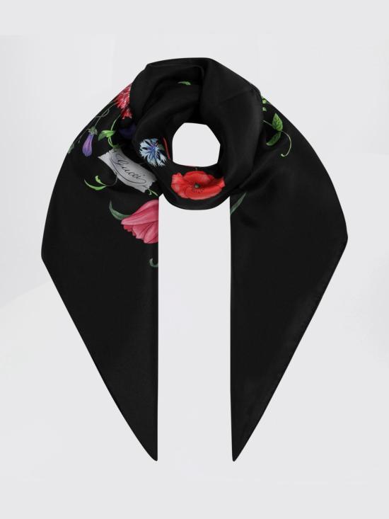 26SS 구찌 프린티드 실크 트윌 까레 8234863G001 1060 Black - GUCCI