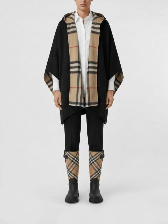 26SS 버버리 캐시미어 후드 케이프 8079201 Black