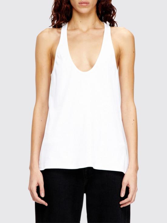 26SS 디젤 T 와이프 OD 민소매 티셔츠 A215730JEAI 100 White