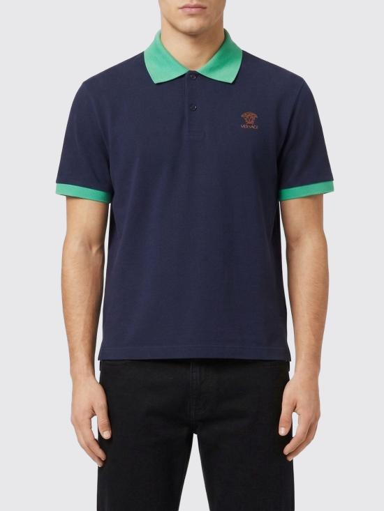 26SS 베르사체 폴로 티셔츠 10240311A17681 2U3I0 Navy