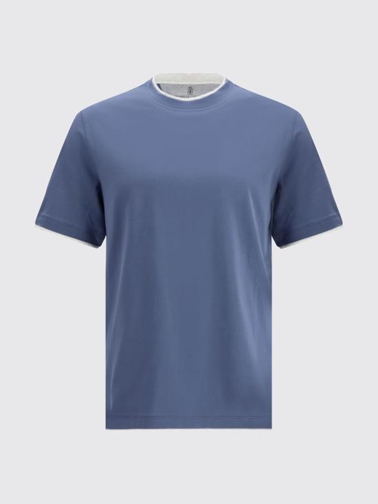 26SS 브루넬로 쿠치넬리 자수 로고 티셔츠 M0B137427 CBL48 Pearl - BRUNELLO CUCINELLI