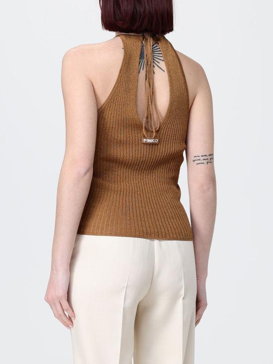 26SS 핑코 민소매 티셔츠 106884A3BD L25 Brown - PINKO