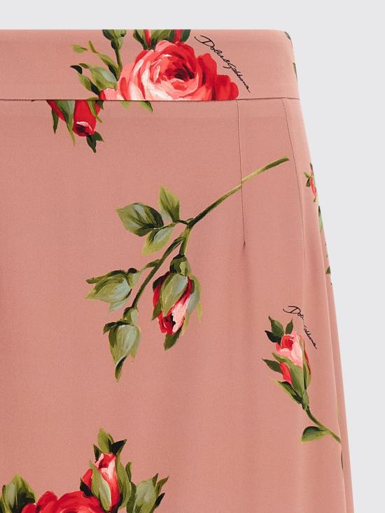 26SS 돌체앤가바나 로즈 부케 프린트 스트레이트 스커트 F4CS8TFSA8Q HF5ZN Pink - DOLCE & GABBANA