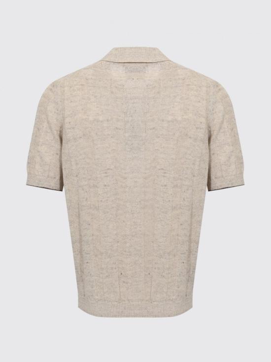 26SS 브루넬로 쿠치넬리 와이드 립 코튼 리넨니트 폴로셔츠 M2L707815 CSN89 Rope - BRUNELLO CUCINELLI