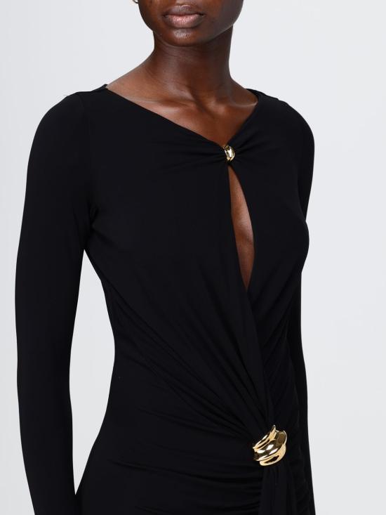 26SS 엘리자베타프랜치 롱 원피스 ABR1461E2 110 Black - ELISABETTA FRANCHI