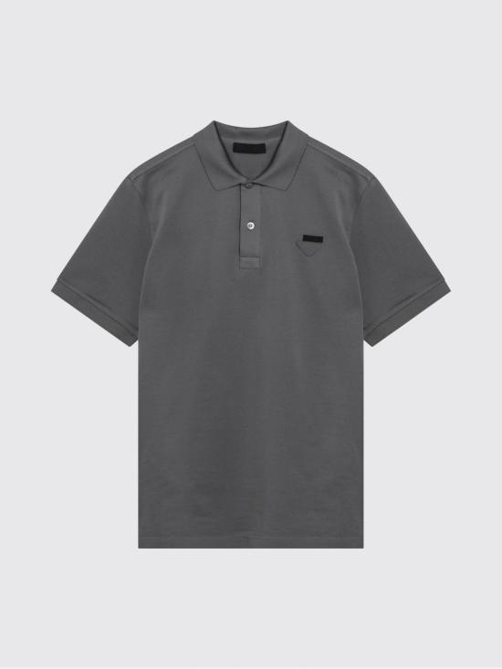 26SS 프라다 로고 모티프 폴로 셔츠 UJN4441867 F0276 Steel