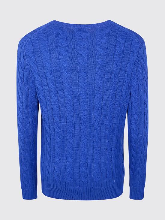 26SS 폴로 랄프로렌 로고 자수 케이블 니트 스웨터 710775885 537 Blue 1 - POLO RALPH LAUREN