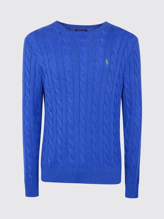 26SS 폴로 랄프로렌 로고 자수 케이블 니트 스웨터 710775885 537 Blue 1 - POLO RALPH LAUREN