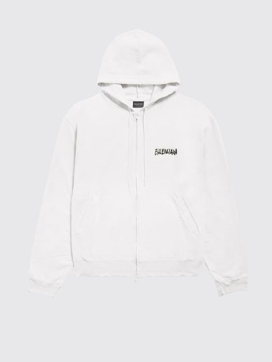 26SS 발렌시아가 마스킹 테이프 오버사이즈 집업 후디 850338TTVL7 9012 White