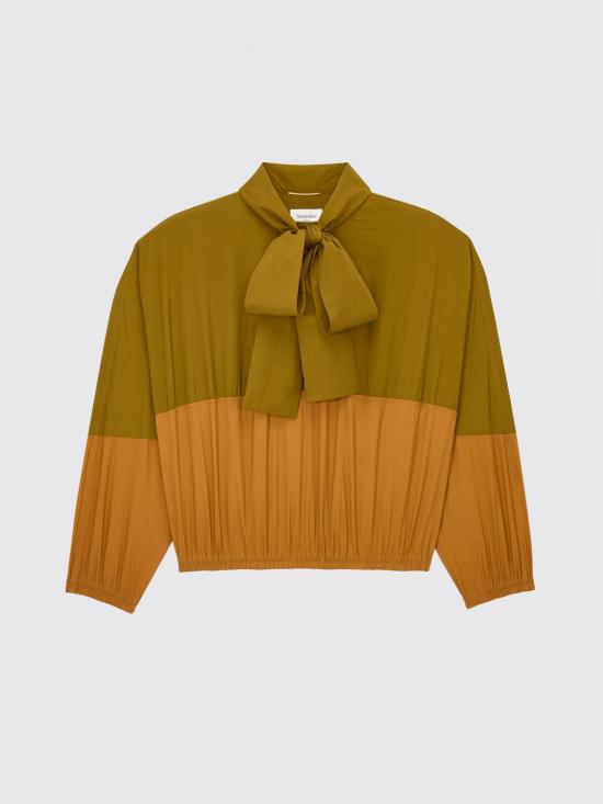 26SS 생로랑 블라우스 856268Y6J18 3518 Green - SAINT LAURENT