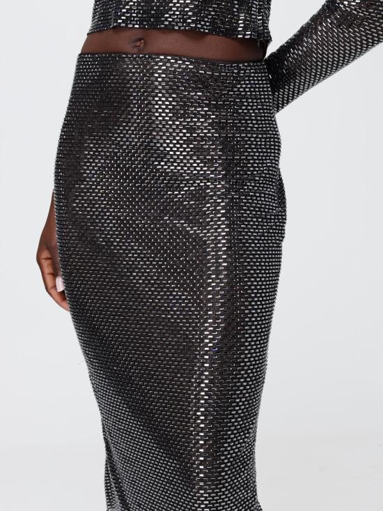 26SS 셀프 포트레이트 미디 스커트 SS26169MSKB Black - SELF PORTRAIT