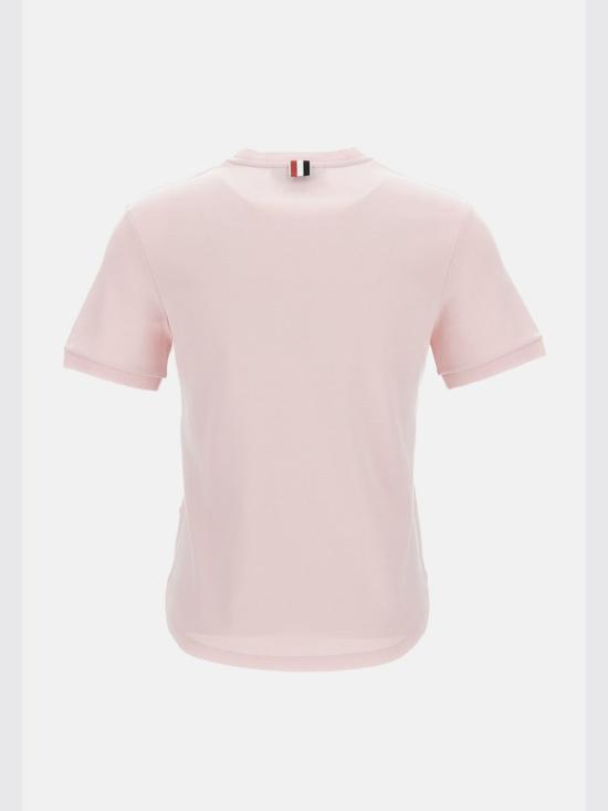 26SS 톰브라운 코튼 밀라노 포켓 티셔츠 FJS223AJ0055 640 Pink - THOM BROWNE