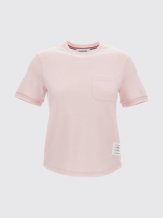 26SS 톰브라운 코튼 밀라노 포켓 티셔츠 FJS223AJ0055 640 Pink - THOM BROWNE