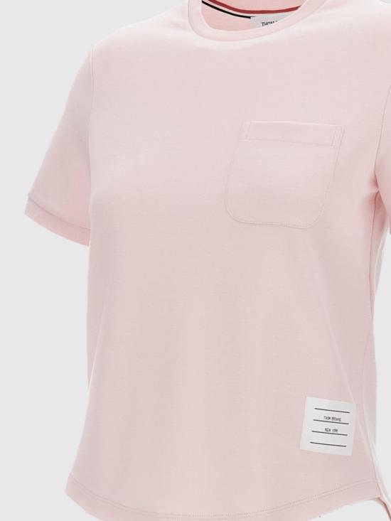 26SS 톰브라운 코튼 밀라노 포켓 티셔츠 FJS223AJ0055 640 Pink - THOM BROWNE