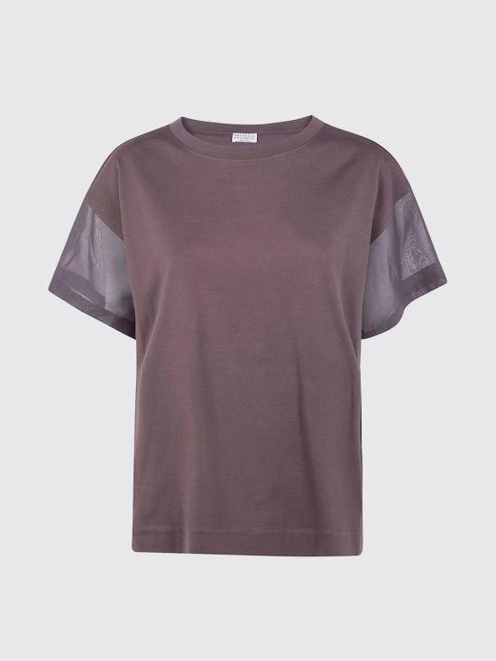 26SS 브루넬로 쿠치넬리 반팔 티셔츠 M0T81BX800 C8589 Brown - BRUNELLO CUCINELLI