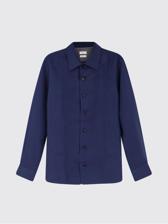 26SS 브루넬로 쿠치넬리 이지 핏 리넨 셔츠 MM6840618 C011 Blue - BRUNELLO CUCINELLI