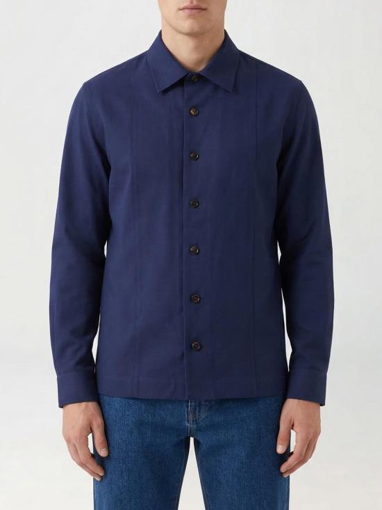 26SS 브루넬로 쿠치넬리 이지 핏 리넨 셔츠 MM6840618 C011 Blue