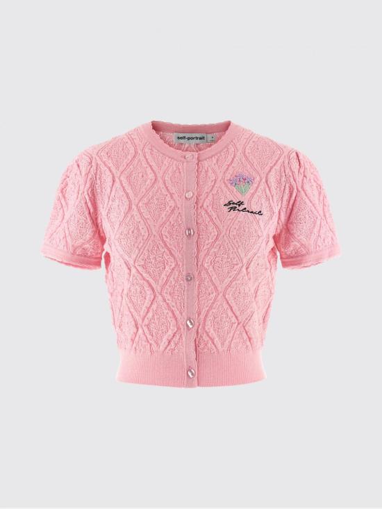 26SS 셀프 포트레이트 반팔 티셔츠 SS26057TP Pink - SELF PORTRAIT