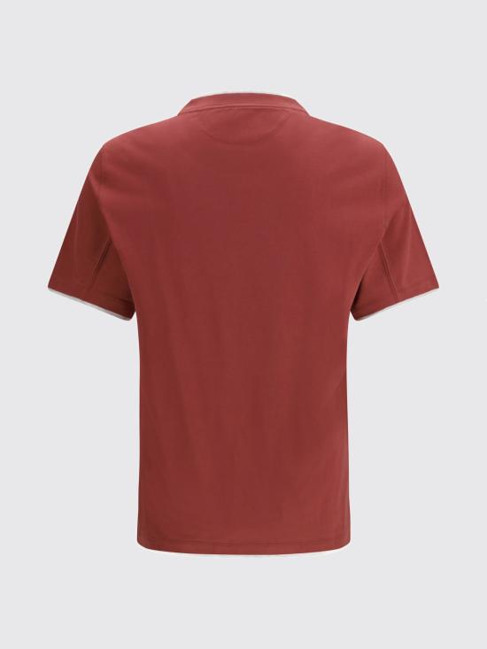 26SS 브루넬로 쿠치넬리 자수 로고 티셔츠 M0B137427 CMJ53 Red - BRUNELLO CUCINELLI