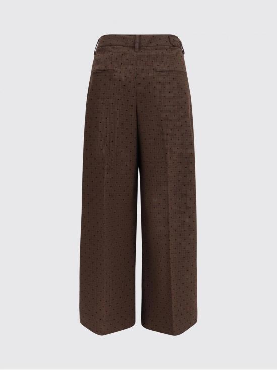 26SS 가니 플록 체크 크로스오버 팬츠 A1080035 979 Coffee - GANNI