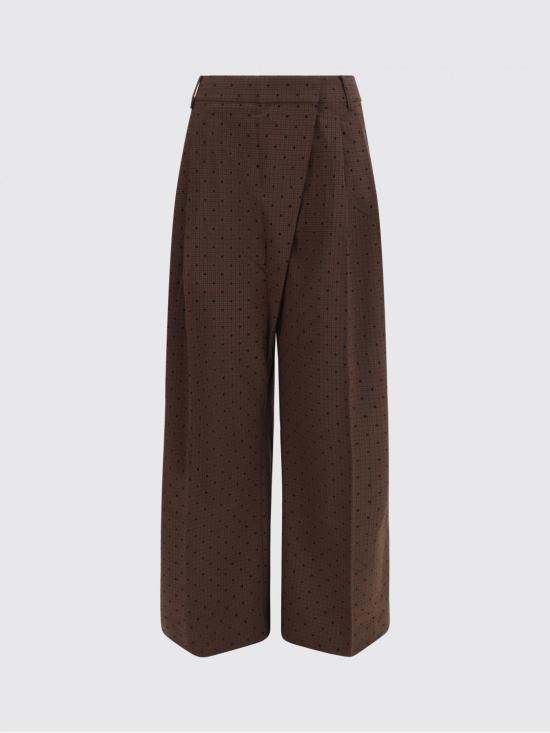 26SS 가니 플록 체크 크로스오버 팬츠 A1080035 979 Coffee - GANNI