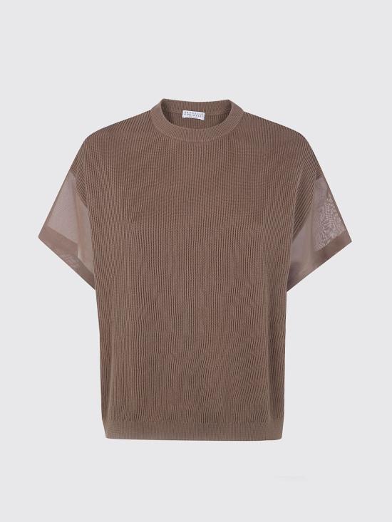 26SS 브루넬로 쿠치넬리 스웨터 M19259500 C9714 Brown - BRUNELLO CUCINELLI