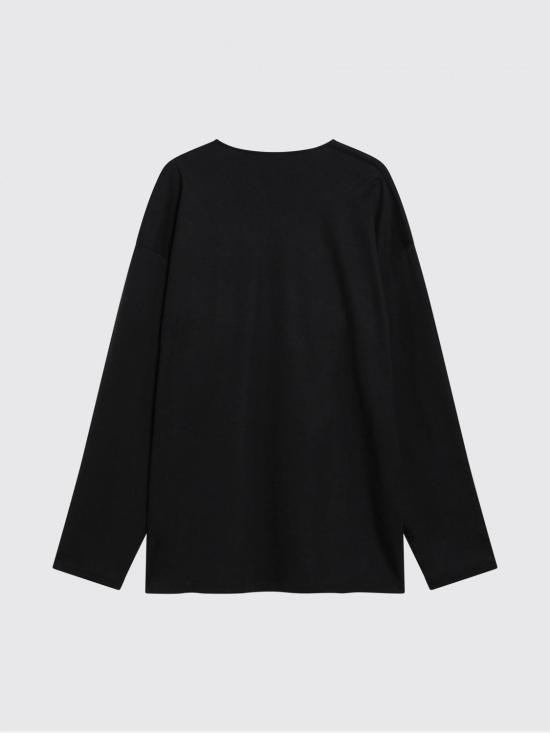 26SS 르메르 면실크 긴팔 티셔츠 TS0019LJ1055 BR498 Black - LEMAIRE