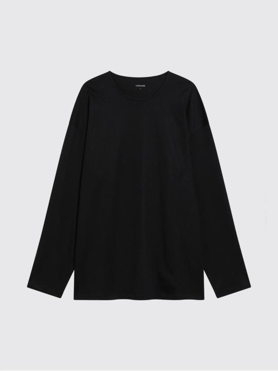 26SS 르메르 면실크 긴팔 티셔츠 TS0019LJ1055 BR498 Black - LEMAIRE