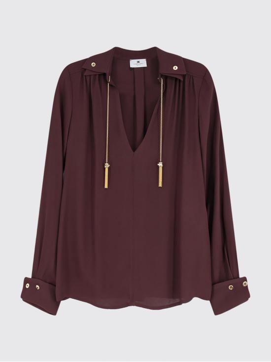 26SS 엘리자베타프랜치 탑 CA15962E2 644 Brown - ELISABETTA FRANCHI