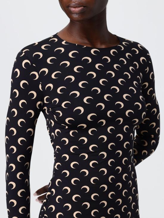 26SS 마린세르 크레센트 문 프린트 긴팔 티셔츠 WTS006ACJER0001 IT99 Black - MARINE SERRE