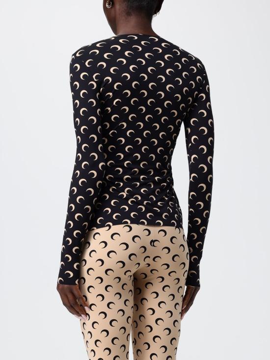 26SS 마린세르 크레센트 문 프린트 긴팔 티셔츠 WTS006ACJER0001 IT99 Black - MARINE SERRE