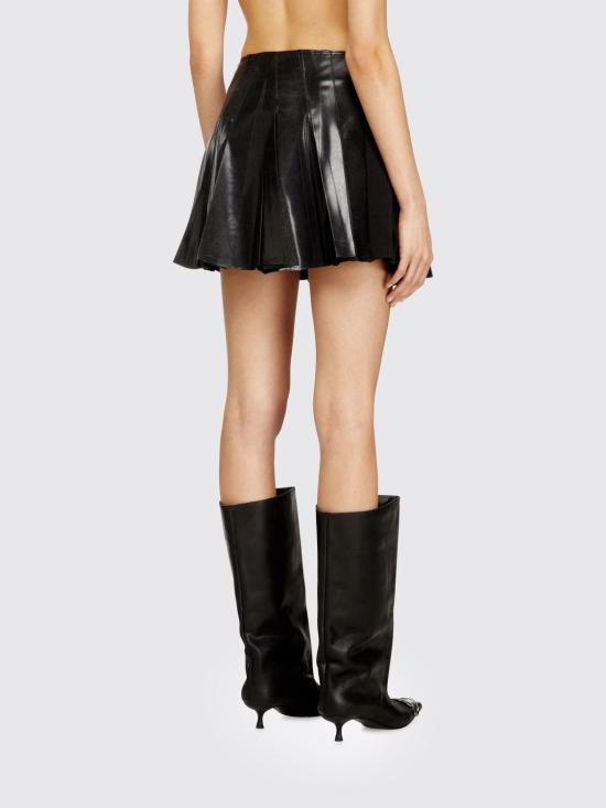 26SS 디젤 Short pleated coated suiting 스커트 A209910SLCF 93R Black - DIESEL